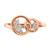 14k Rose Gold Polished Diamond Double Circle Ring