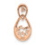 14k Rose Gold Polished Diamond Double Teardrop Chain Slide