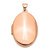 14k Rose Gold Polished Domed Plain 26mm Oval Locket