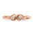 14k Rose Gold Polished Double Heart Diamond Ring
