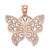 14k Rose Gold Polished Filigree Butterfly Pendant
