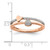 14k Rose Gold Polished Hearts Diamond Ring