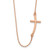 14k Rose Gold Polished Large Sideways Curved Cross 19 inch Necklace