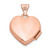 14k Rose Gold Polished Plain 15mm Heart Locket