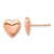 14K Rose Gold Polished Puffed Heart Post Earrings