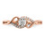 14k Rose Gold Polished Side Hearts Diamond Ring