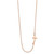 14k Rose Gold Polished Small Sideways Curved Cross 19 inch Necklace