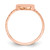 14k Rose Gold Polished Textured Heart Ring