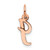 14k Rose Gold Small Script Letter I Initial Charm