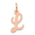 14k Rose Gold Small Script Letter L Initial Charm