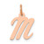 14k Rose Gold Small Script Letter M Initial Charm