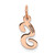 14k Rose Gold Small Script Letter S Initial Charm