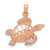 14k Rose Gold Textured Sea Turtle Charm - K3-C107BC28-8845
