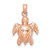 14K Rose Gold Textured Sea Turtle Charm - K7-E7B324E0-2684