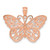 14k Rose Gold w/Rhodium Diamond-cut Butterfly Pendant - C4-671BAB46-2568