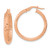 14K Rose Polished and Diamond-cut Fancy Hoop Earrings