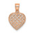 14K Rose Polished Cut-Out and Textured Woven Heart Charm