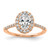 14k Rose TRUE ORIGIN Lab Grown Diamond VS+ F+ S/M Oval Halo Eng. Ri
