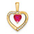 14k Ruby and Diamond Heart Pendant - PM-188BFDBE-6805