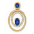 14k Sapphire and Diamond Oval Pendant