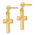 14k Satin & Diamond -Cut Cross Earrings