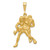 14K Satin and Diamond-cut Wrestlers Charm