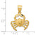14k Satin Diamond-cut Crab Pendant