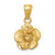 14k Satin Diamond-cut Hibiscus Pendant