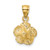 14k Satin Diamond-cut Hibiscus Pendant