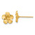 14k Satin Diamond-cut Plumeria Post Earrings
