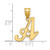 14K Script Letter A Initial Pendant