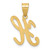 14K Script Letter H Initial Pendant