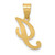 14K Script Letter I Initial Pendant