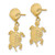 14K Shell and Sea Turtle Dangle Earrings