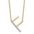 14K Sideways Diamond Initial F Necklace