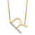 14K Sideways Diamond Initial R Necklace