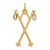 14k Ski Poles Charm
