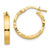 14K Small 3mm Diamond Cut Edge Polished Hoop Earrings