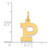 14k Small Block Letter P Initial Charm