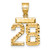 14k Small Brushed Diamond-cut Number 28 Charm