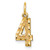 14k Small Brushed Diamond-cut Number 4 Charm