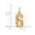14k Small Brushed Diamond-cut Number 6 Charm