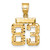 14k Small Brushed Diamond-cut Number 83 Charm