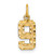14k Small Brushed Diamond-cut Number 9 Charm