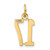 14k Small Elongated Number 17 Charm