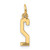 14k Small Elongated Number 2 Charm