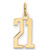 14k Small Elongated Number 21 Charm