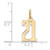 14k Small Elongated Number 21 Charm