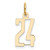 14k Small Elongated Number 24 Charm