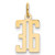 14k Small Elongated Number 36 Charm